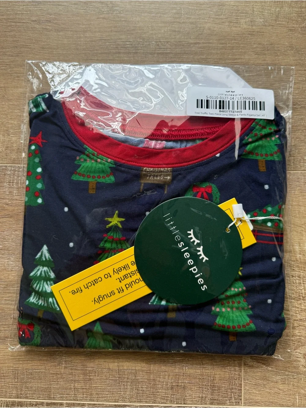NEW Little Sleepies Green Christmas Tree Pajama Set